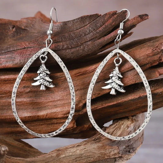 Retro Christmas Tree Earrings