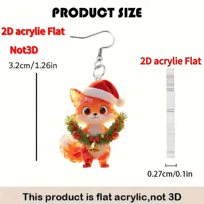 Christmas Fox Earrings