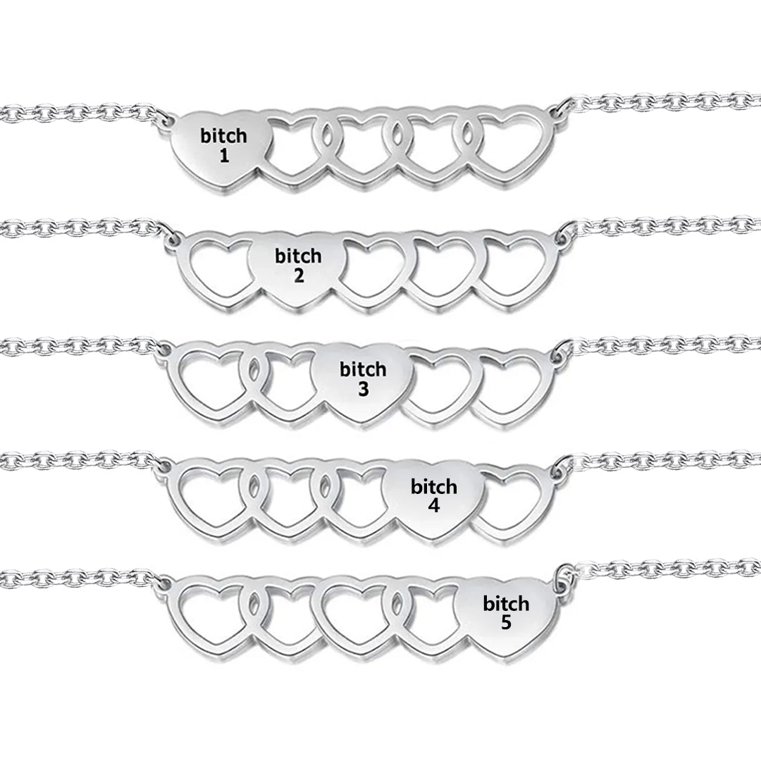 For Friend - You're My Favorite Bitch Heart Set Bracelet