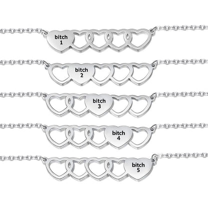 For Friend - You're My Favorite Bitch Heart Set Bracelet