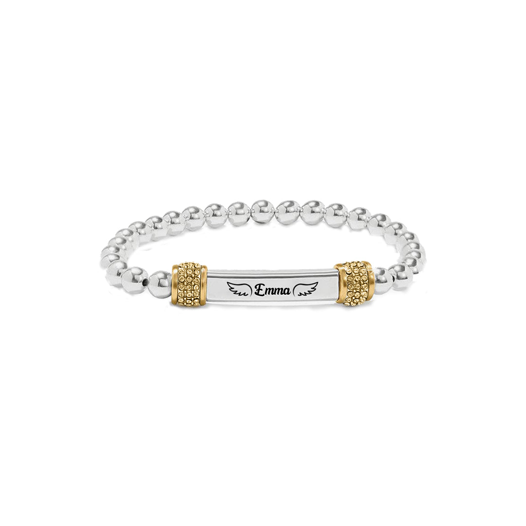 FOR MEMORIAL - In loving memory of my mom Custom Name Bead Stretch Bracelet