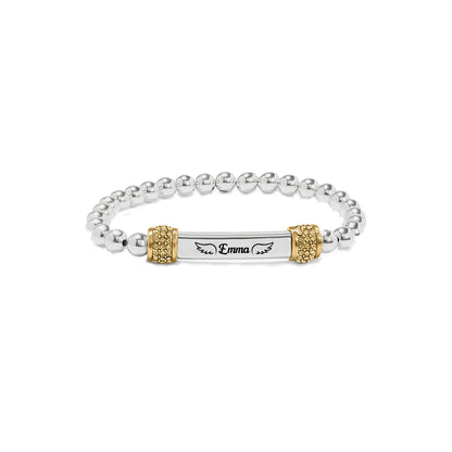 FOR MEMORIAL - In loving memory of my mom Custom Name Bead Stretch Bracelet