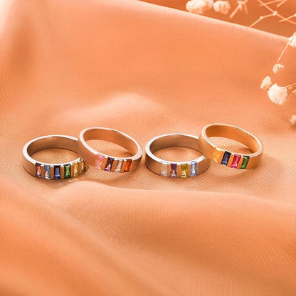 Custom Birthstone Family Elegant Ring