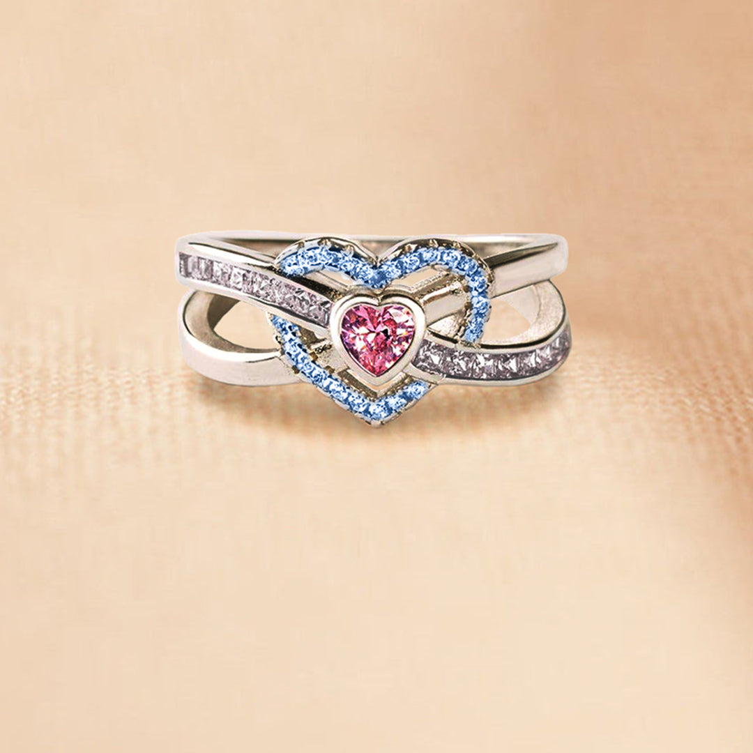 S925 Mother & Daughter Forever Linked Together Custom Infinite Love Ring