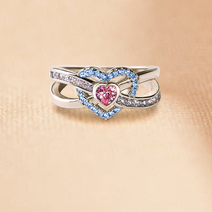 S925 Mother & Daughter Forever Linked Together Custom Infinite Love Ring