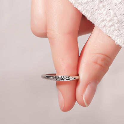 "Angel's Companion" Love Never Gone Tiny Paw With Wings Ring