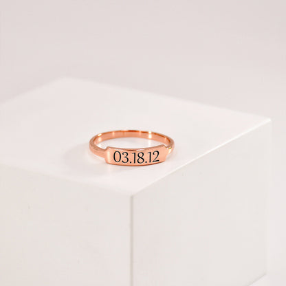 Custom Delicate Dainty Bar Ring