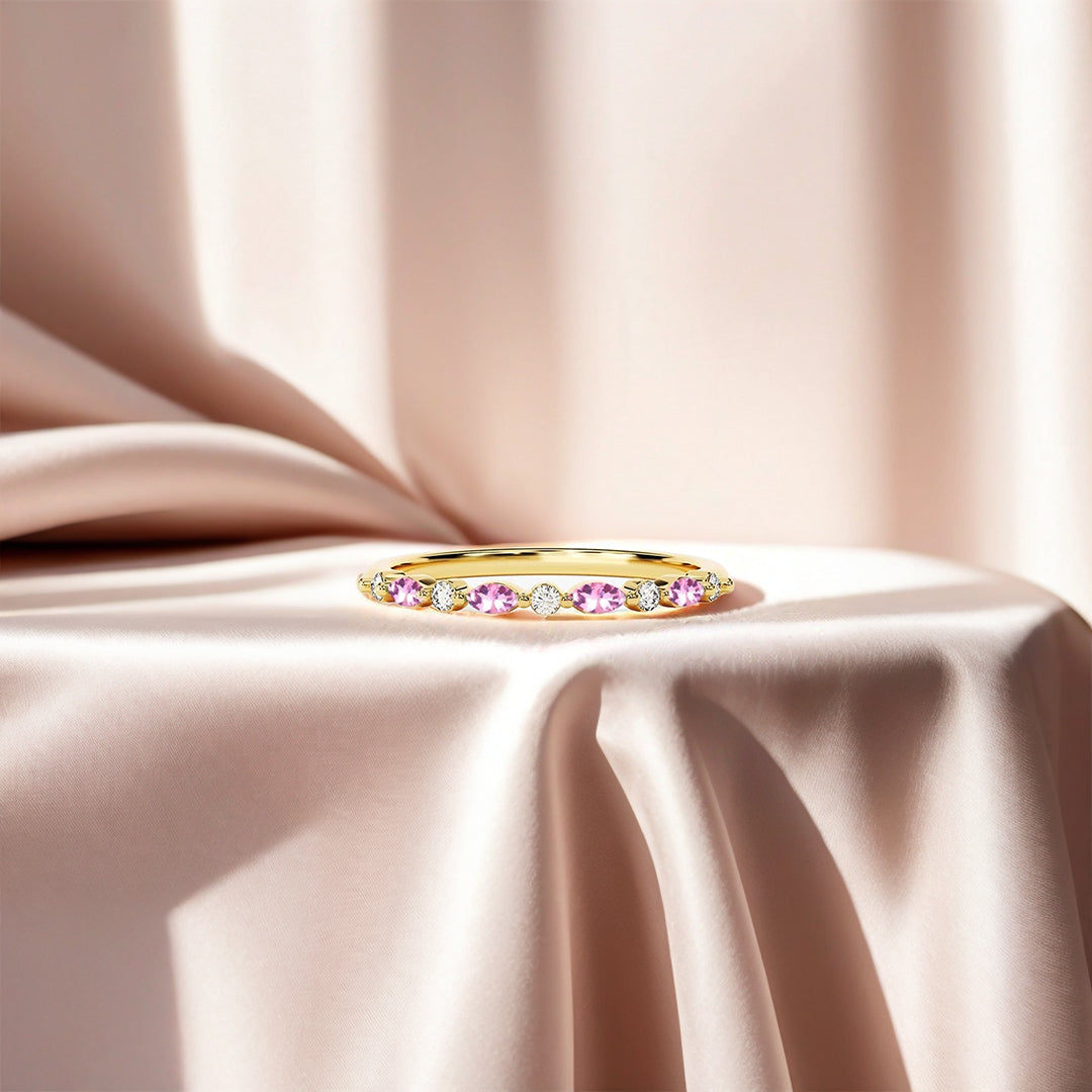 I Am Enough Pink Marquise Ring