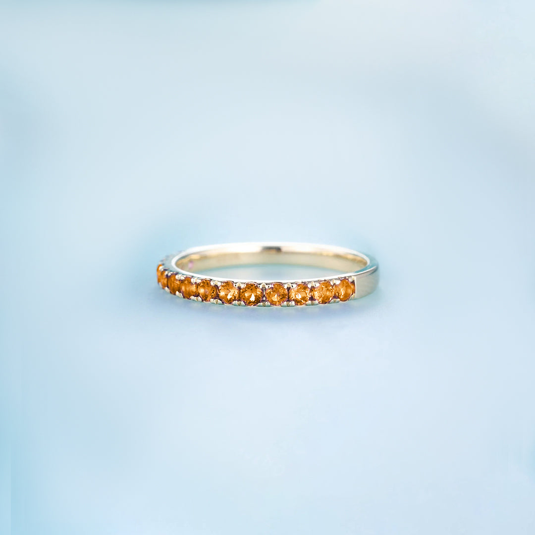 Multiple Sclerosis Awareness Orange Half Eternity Ring