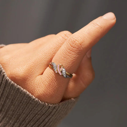 Pink ribbon ring to raise awareness of breast cancer