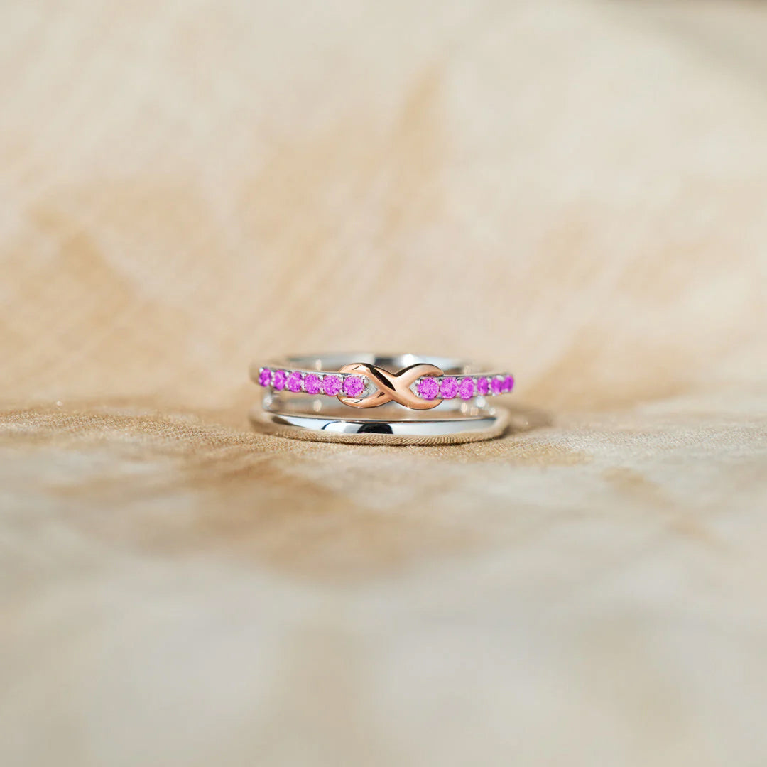 Alzheimer dementia awareness Purple Infinity Ring