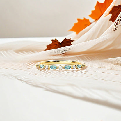 It is ok to not be ok-Cyan Diamond Thin Ring