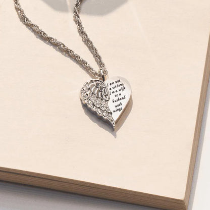 To My Husband in Heaven- Love Wings Engraved Necklace