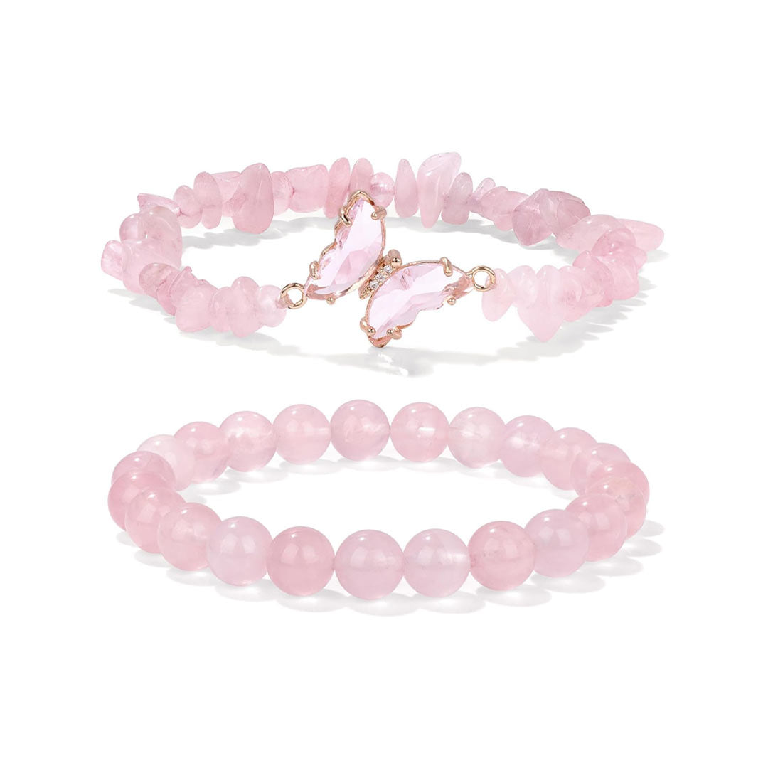 For Memorial-They Fly With Us Every Day Double-layer crystal butterfly bracelet