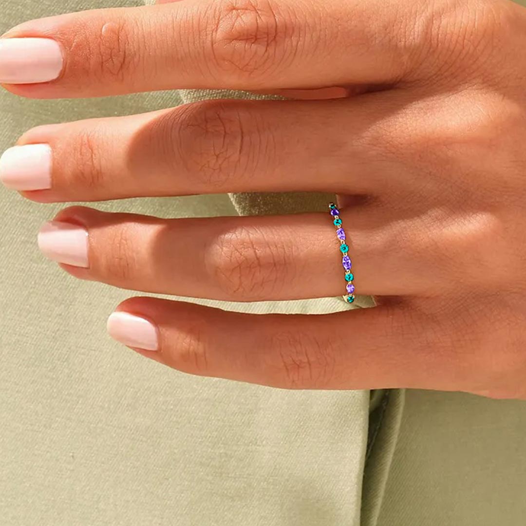 [⚡33% OFF] Suicide Prevention Awareness-Thin bluish purple diamond ring