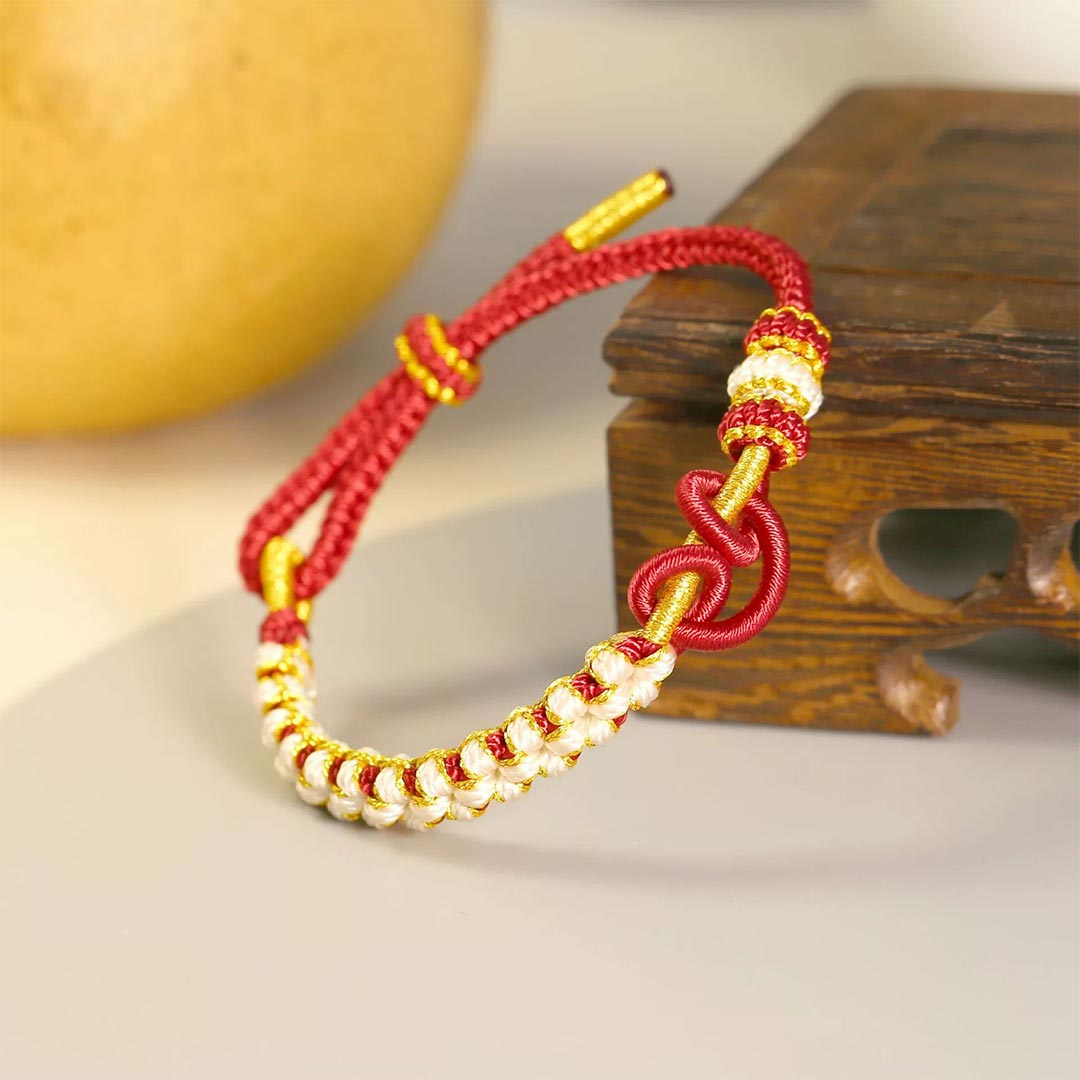 To My Granddaughter - A Link That Can Never Be Undone Peach Blossom Knot Bracelet