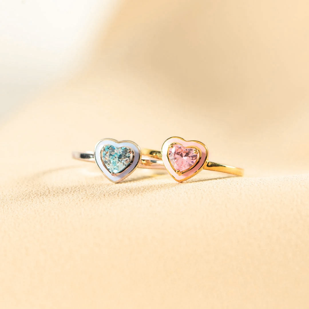 For Memorial - Mama Of An Angel Heart-shaped glaze ring