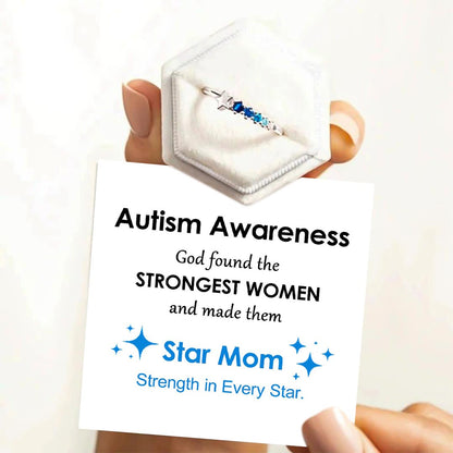 Autism Awareness-Gradient Blue Star Ring