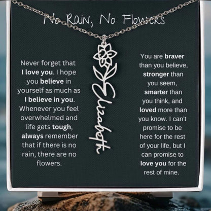 Build Your Own Bouquet Birthday Flower Name Custom Necklace