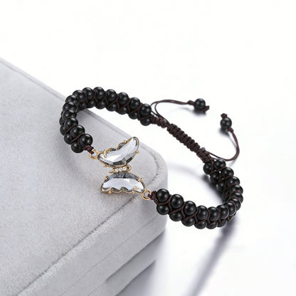 For Memory-Crystal Butterfly Woven Bracelet