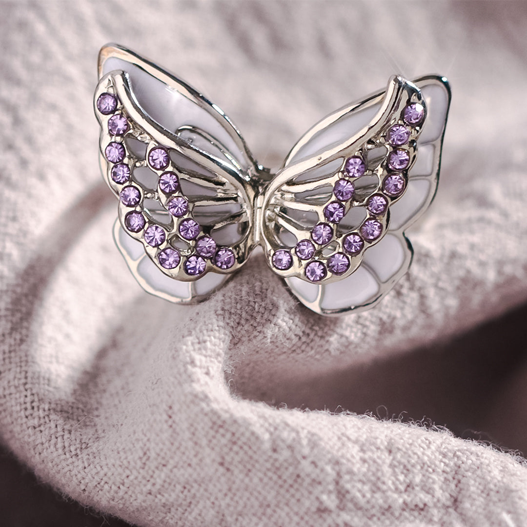 For Memorial - Diamond Double Butterfly Ring
