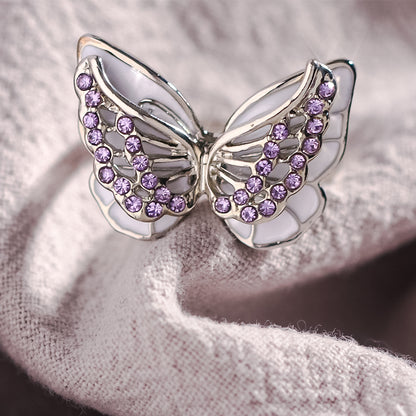 For Memorial - Diamond Double Butterfly Ring