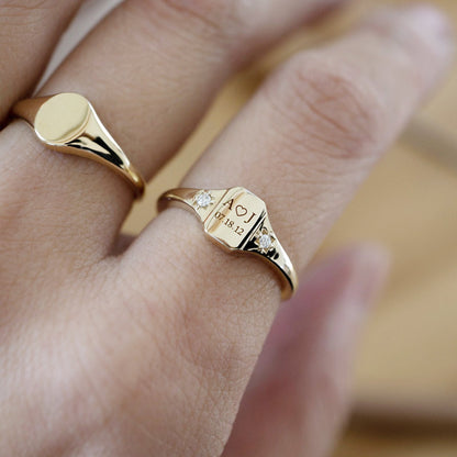 For Memorial - Custom Initial & Special Date Ring