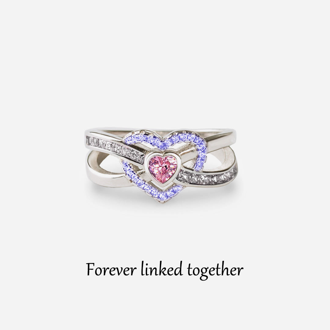S925 Mother & Daughter Forever Linked Together Custom Infinite Love Ring