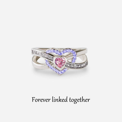 S925 Mother & Daughter Forever Linked Together Custom Infinite Love Ring