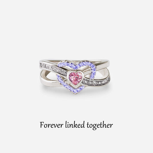 S925 Mother & Daughter Forever Linked Together Custom Infinite Love Ring