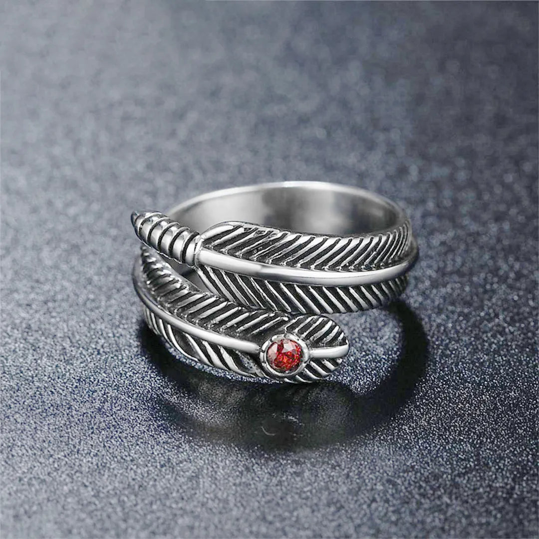 For Memorial- Your Guardian Angel Watching and Protecting Feather Ring