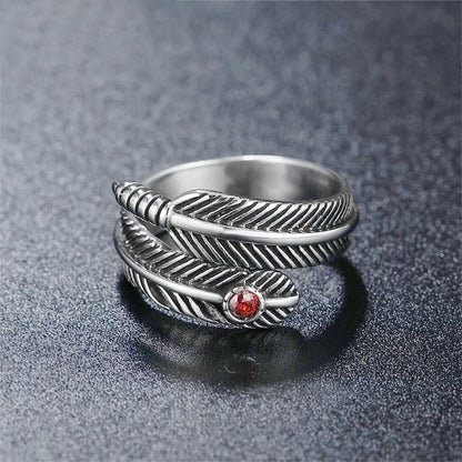 For Memorial- Your Guardian Angel Watching and Protecting Feather Ring