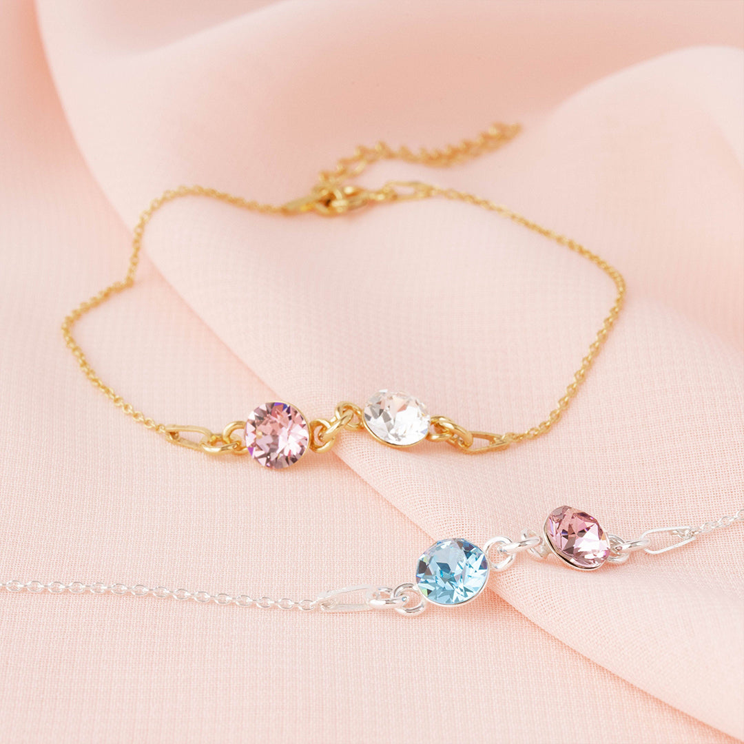 [⚡48% OFF] Grandmother And Granddaughter Forever Linked Together Custom Birthstones Bracelet