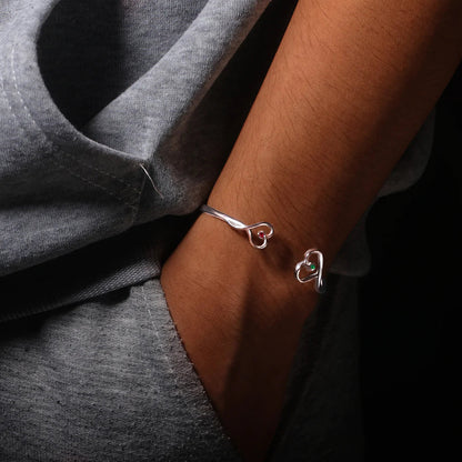 The Love Between Aunt & Niece Is Forever Double Hearts Custom Birthstones Bracelet