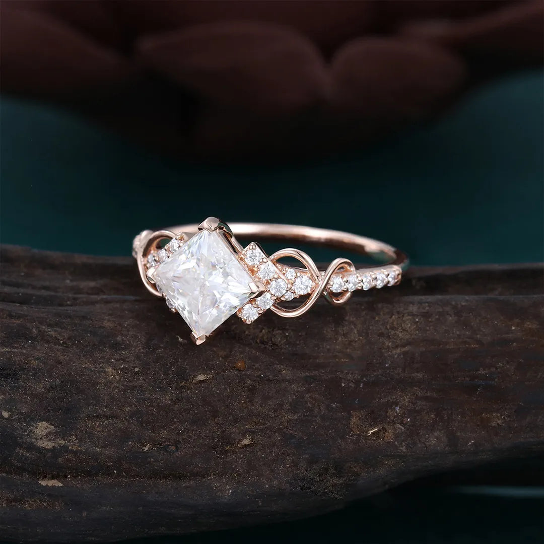 For Self - Love Me Until I'm Me Again Princess Cut Moissanite Ring