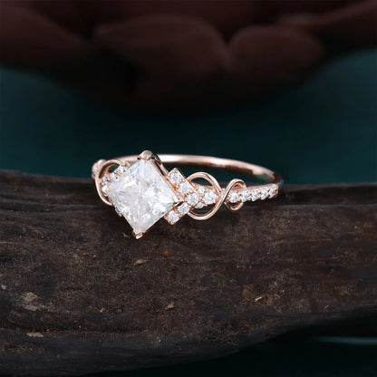 For Self - Love Me Until I'm Me Again Princess Cut Moissanite Ring