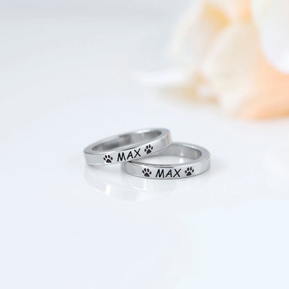 For Dog Mom - Personalized Pet Name Ring