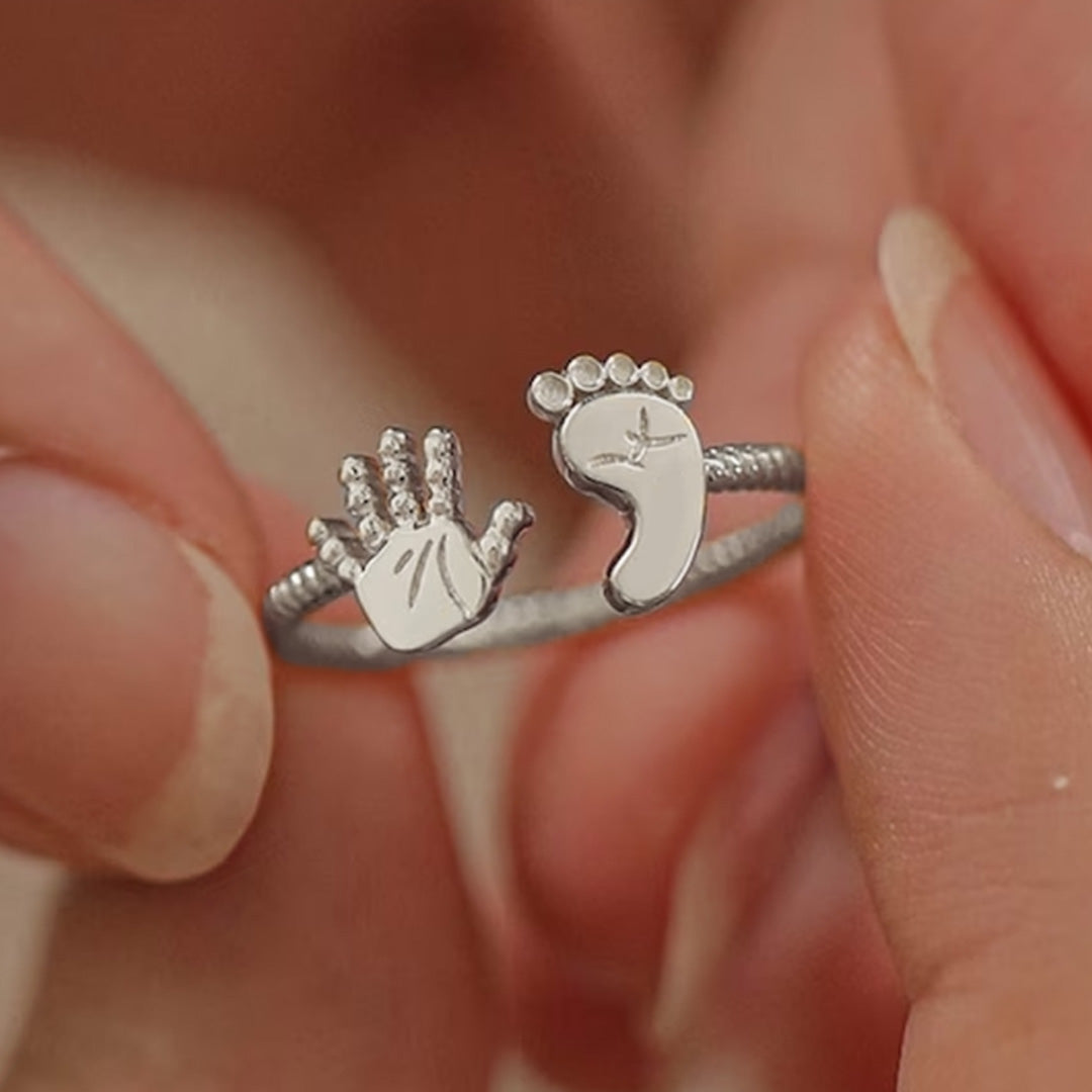 For Mother - S925 You Are Going to Make a Wonderful Mama Baby Palm and Feet Ring