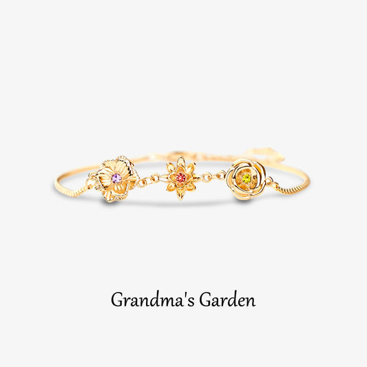 For Mother- 1-10 Three-Dimensional Custom Birth Flowers Bracelet