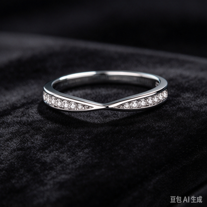 13 Points Moissanite Infinity Twist Ring, 925 Sterling Silver Eternity Band, Minimalist Promise Ring for Women