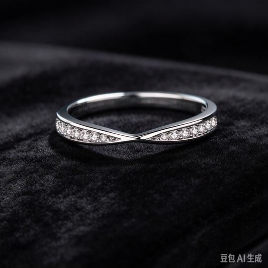 13 Points Moissanite Infinity Twist Ring, 925 Sterling Silver Eternity Band, Minimalist Promise Ring for Women