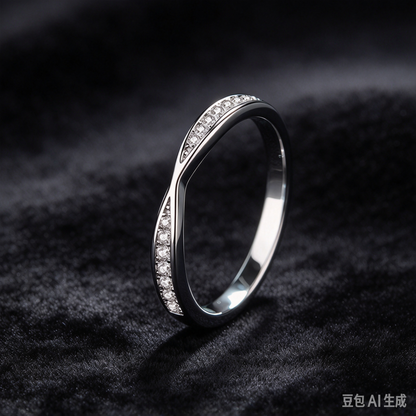 13 Points Moissanite Infinity Twist Ring, 925 Sterling Silver Eternity Band, Minimalist Promise Ring for Women