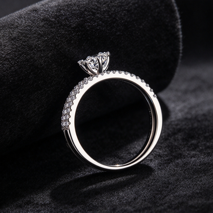Moissanite Ring Set, 3-in-1 Interchangeable Stackable Ring, 925 Sterling Silver White Gold Plated Engagement Band Set, Women’s Multi-Wear Wedding Ring Set