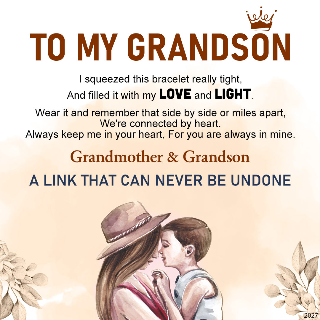 For Grandson - A Link That Can Never Be Undone Black Knot Bracelet