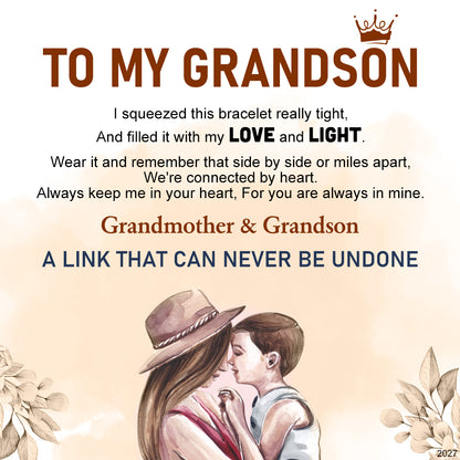 For Grandson - A Link That Can Never Be Undone Black Knot Bracelet