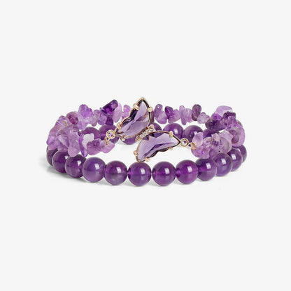 For Memorial-They Fly With Us Every Day Double-layer crystal butterfly bracelet