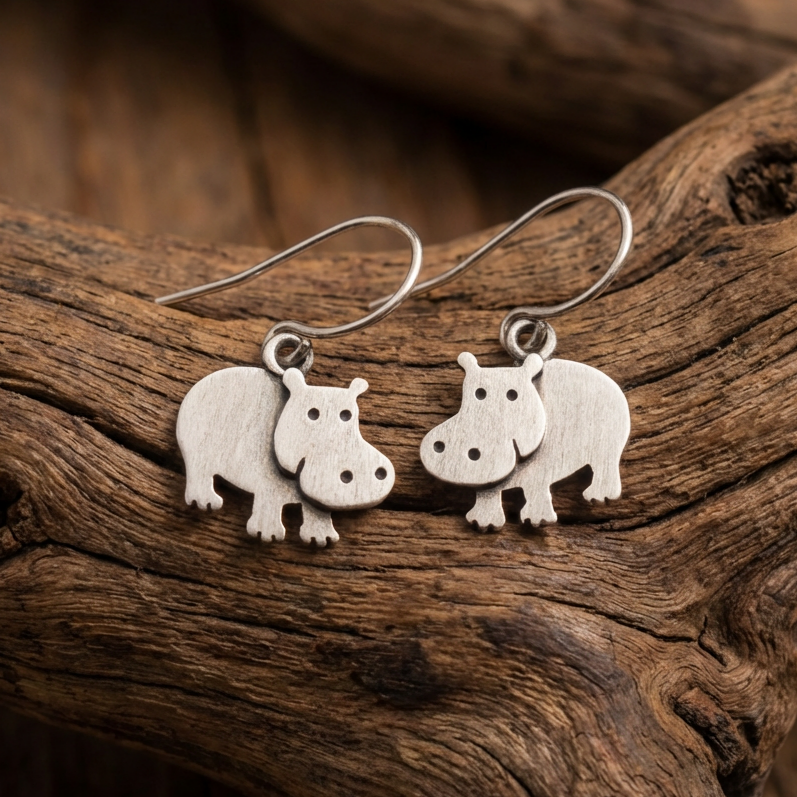 Vintage Hippo Earrings