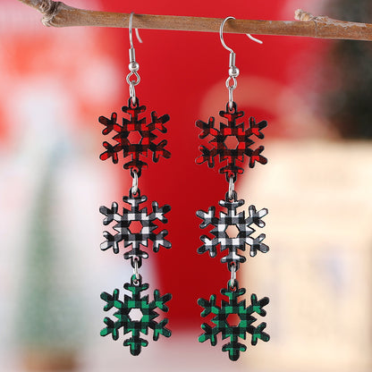 Christmas Tree Snowflake Earrings