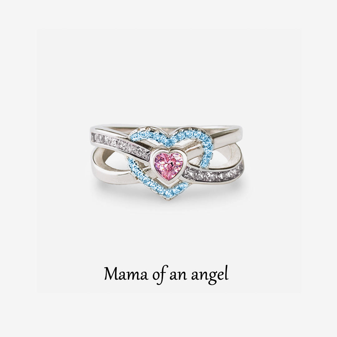 S925 A Heart for Angel Mamas Infinite Love Ring
