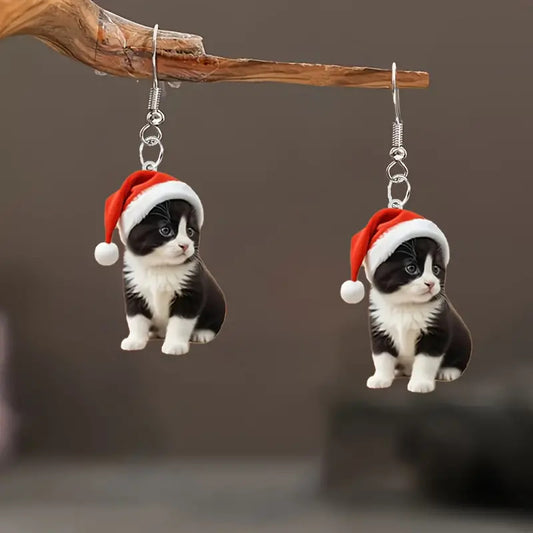 Christmas Cat Earrings